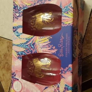 Lilly Pulitzer Stemless Wine Glass Set of 2 Zebra Herd That Off the Grid